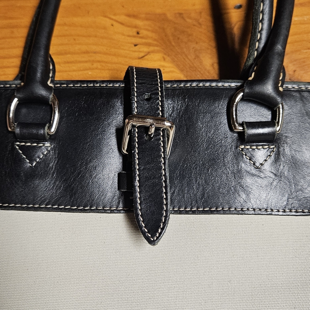 Dooney & Bourke Black and Cream Tote - Picture 3 of 10